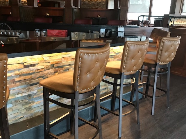 Norstone Ochre Rock Panels used on bar front at a country club in Wisconsin
